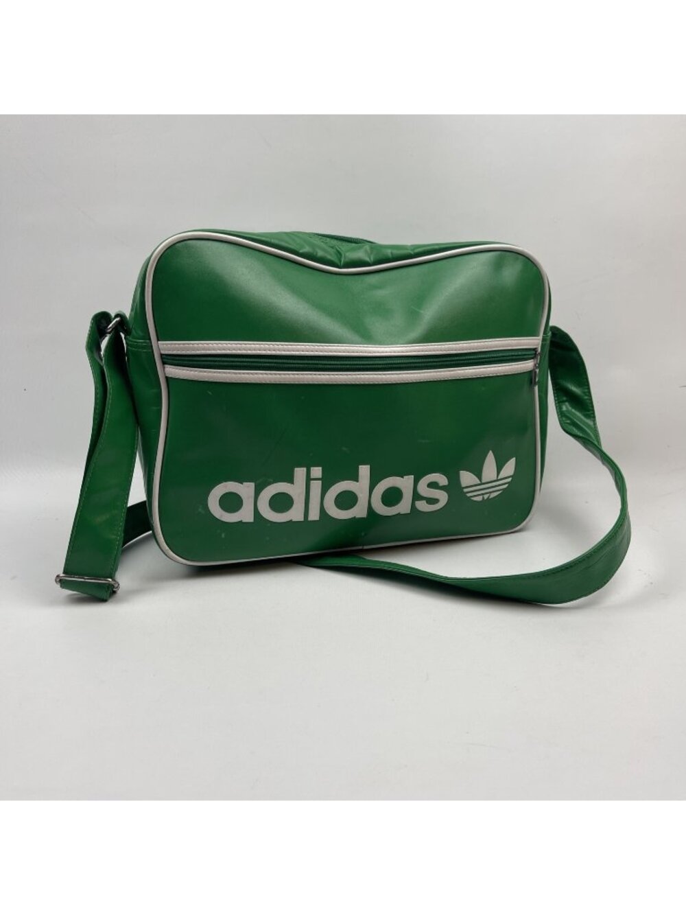 Y2K Adidas Originals Airliner Travel Bag Lucky Green Retro Shoulder Bag 2000's
